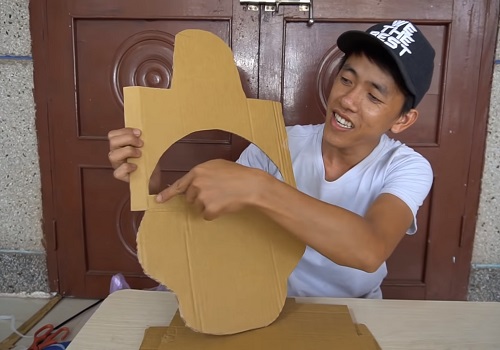 cách làm đầu lân bằng thùng giấy