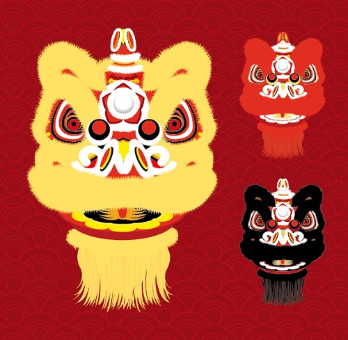 Đầu lân vector đẹp