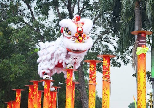 Múa lân mang đến cho lễ hội ngày Tết thêm vui vẻ và nhộn nhịp